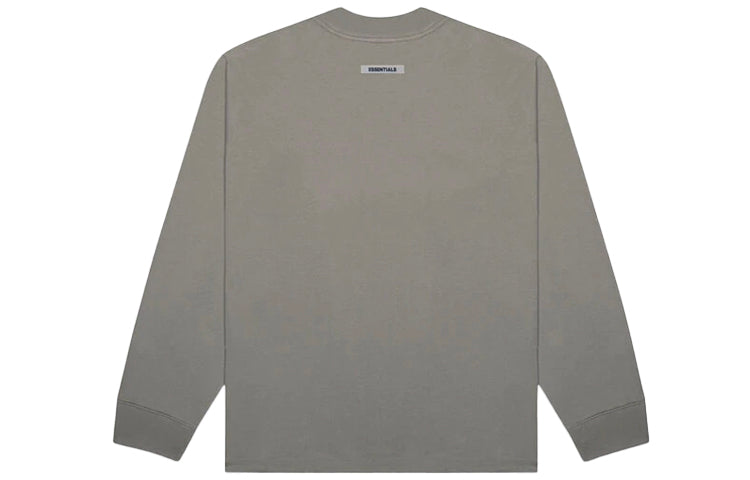 Fear of God Essentials SS20 Boxy Long Sleeve Charcoal logo Tee FOG-SS20-419