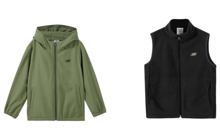 (GS) Skechers Logo Printed Loose Hooded Zip Jacket Suit 'Multi-Color' L422K079