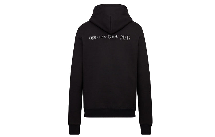 DIOR FW19 Embroidered Sketch Signed Logo Black 943J600E0531_C980