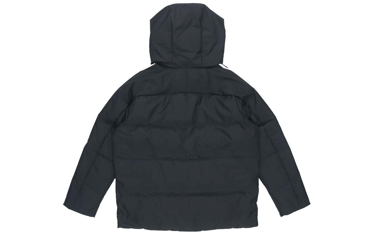 (WMNS) adidas W 3St Puff Jkt Double Layer Knit Zipper Pocket hooded down Jacket Black H23063
