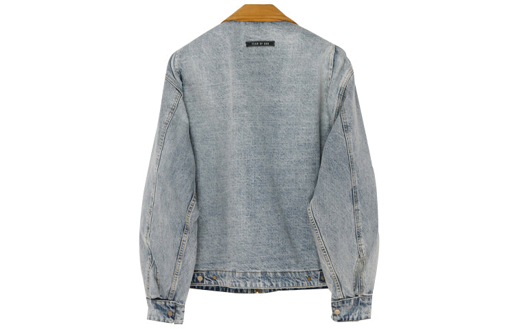 Men's Fear of God Retro Denim Jacket Washed Blue FOG-SS20-256