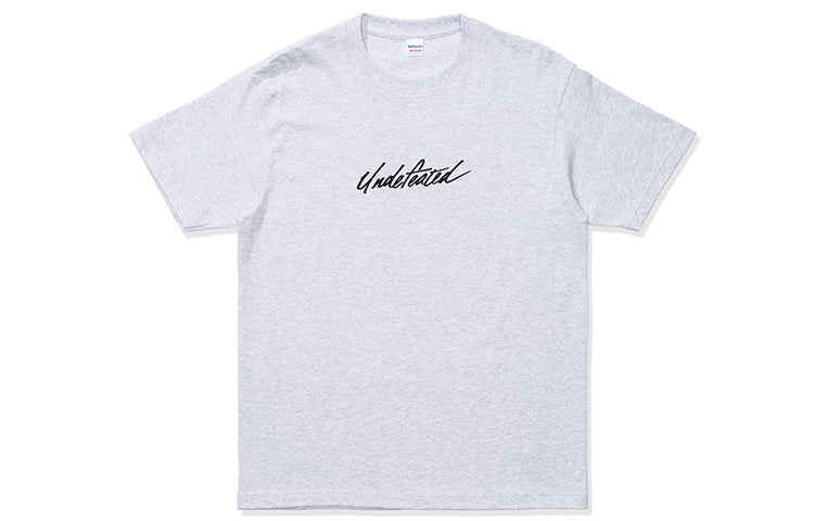 UNDEFEATED DUNK Tee Grey Cursive Alphabet Printing Unisex light grey 80094-GREY