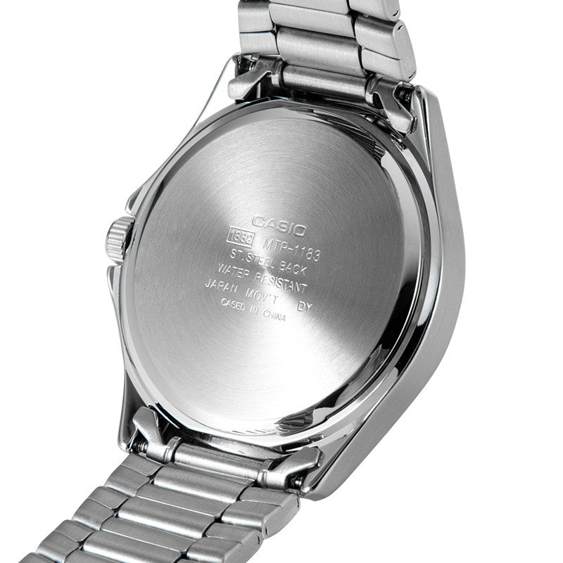 CASIO Couple Quartz Waterproof Unisex Silver Analog MTP-1183A-7A<P-1183A-7A