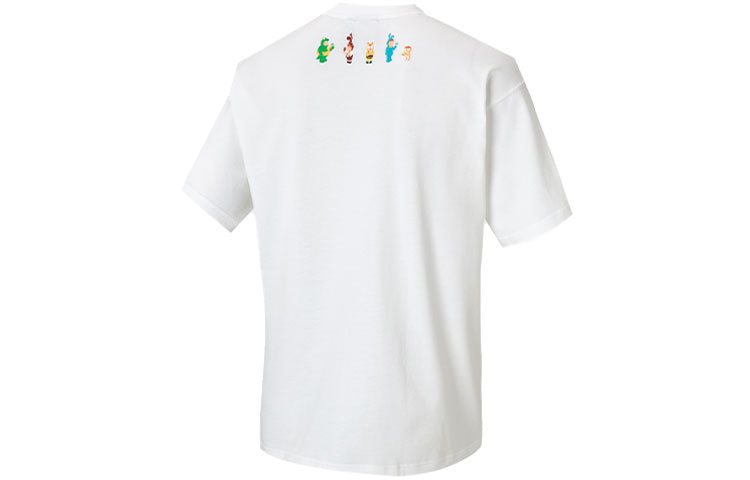 adidas originals x melting sadness Crossover Funny Logo Printing Round Neck Short Sleeve White T-Shirt HC5939