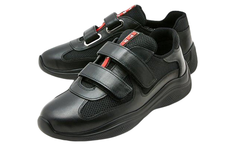 (WMNS) PRADA Sport Leather Sneakers 'Black' 1E796I_6GW_F0002