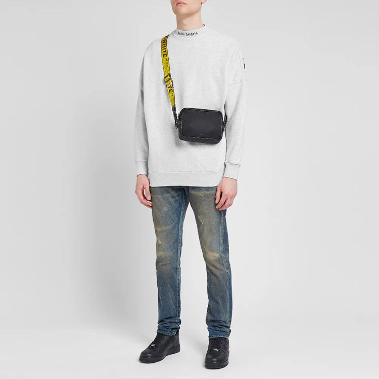 Men's PALM ANGELS Logo Over Sweatshirt Logo Pullover Gray PMBA021E194410020710