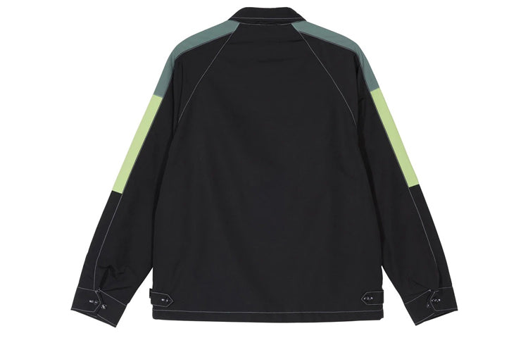 Stussy Panel Zip Jacket Splicing Zipper Unisex Black 115495