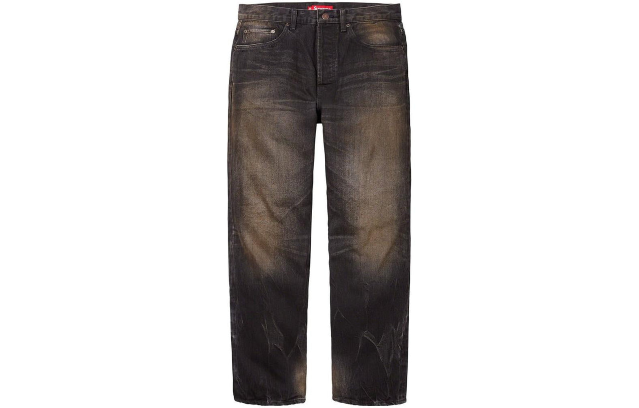 Supreme FW23 Week11 Distressed Loose Fit Selvedge Jean Pants 'Brown' SUP-FW23-178