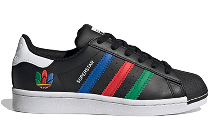 (GS) adidas Superstar J 'Colorful Stripes - Core Black' FW5235