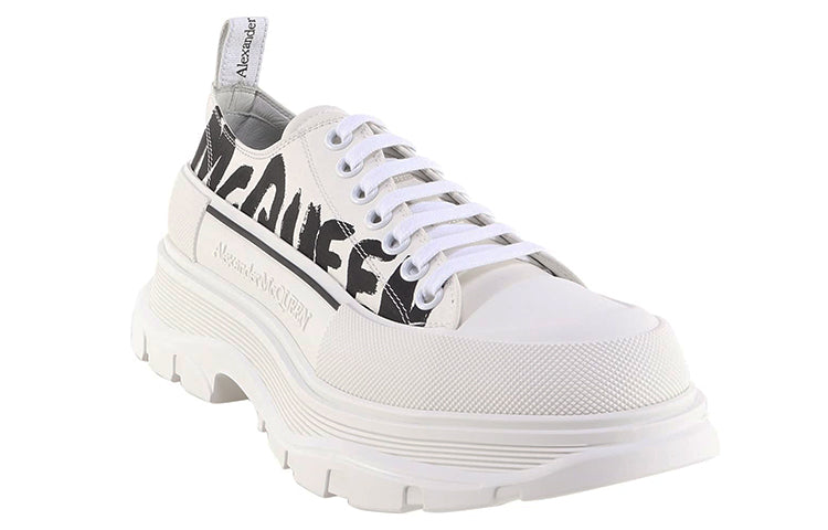 Alexander McQueen High Top Skate Sneakers 'White Black' 682421W4RQ29356