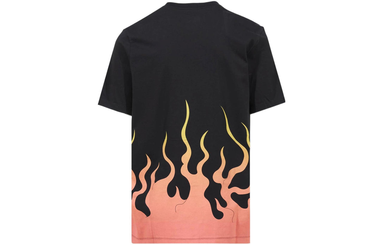 Men's Air Jordan Brand x Hachimura Rui Crossover Flame Logo Printing Short Sleeve Us Edition Black T-Shirt DV3131-010