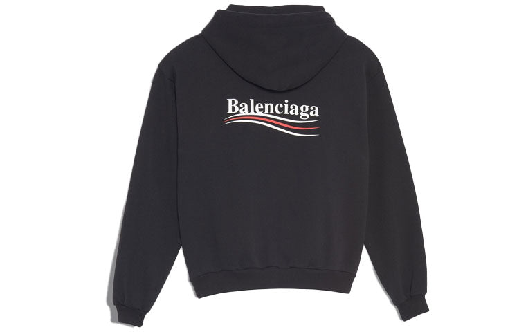 (WMNS) Balenciaga Political Campaign Hoodie Black 570792TBV141000