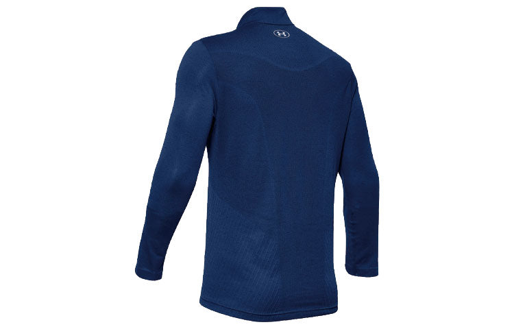 Under Armour Seamless 1/2 Zipper Sports Long Sleeves T-shirt USA Blue 1351452-449