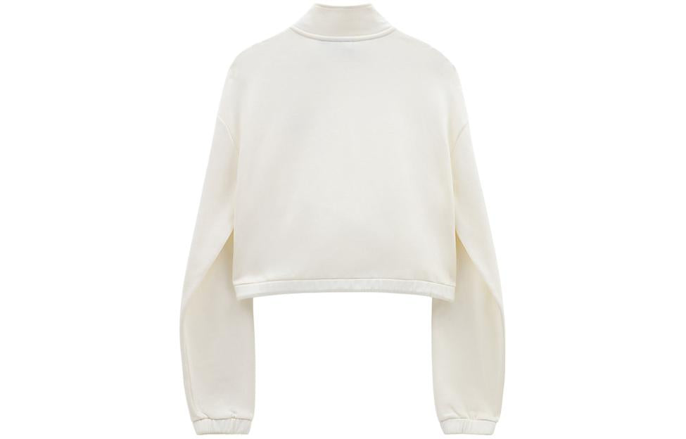(WMNS) Vans Left Chest Logo Mock Neck Half Zip Sweatshirt 'Marshmallow' VN0A4R97FS8