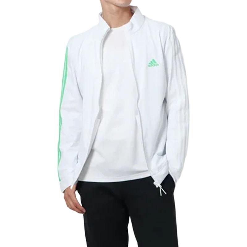 adidas Primeblue 3 Stripe Long Sleeve Jacket 'White' GV1183