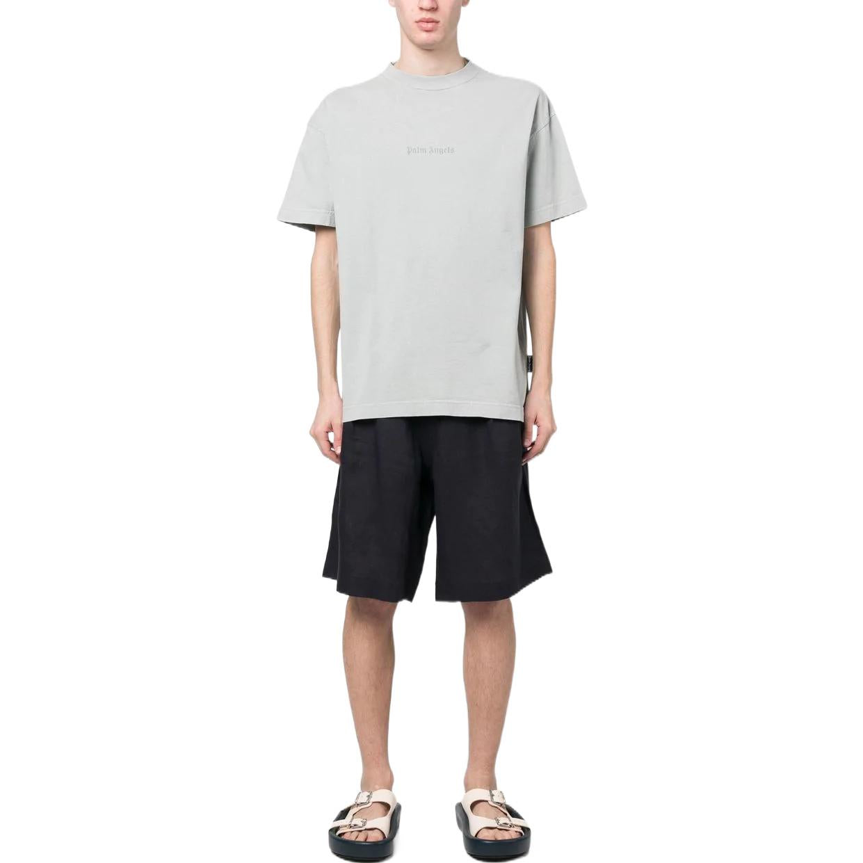 تيشيرت Palm Angels Reverse Logo T-Shirt "رمادي فاتح" PMAA001S23JER0040505