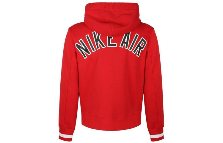Nike Alphabet hooded Zipper Fleece Jacket Red AR1816-657