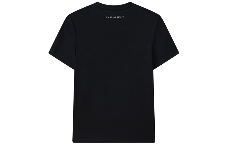 FILA Contrasting Colors Printing Pattern Sports Round Neck Short Sleeve Navy Blue F11M128110F-NV