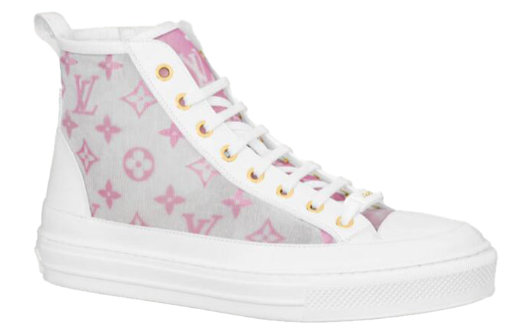 (WMNS) حذاء رياضي Stellar Ankle من LOUIS VUITTON باللون الرمادي والوردي والأبيض 1A8NKH