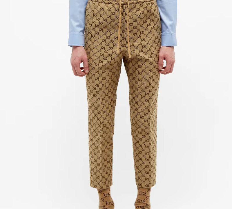 Gucci GG Canvas Jogging Casual Trousers For Men Camel 569769-ZKU09-2580