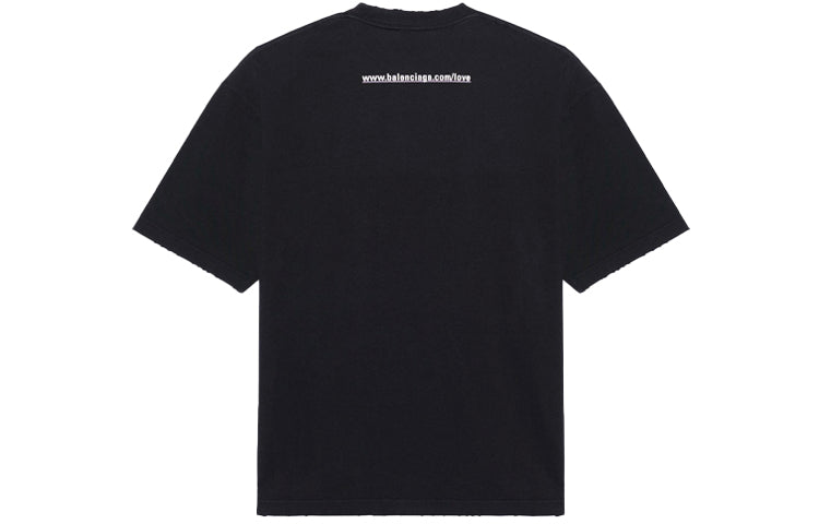 Men's Balenciaga SS21 Love Short Sleeve Black 612966TJVL51070