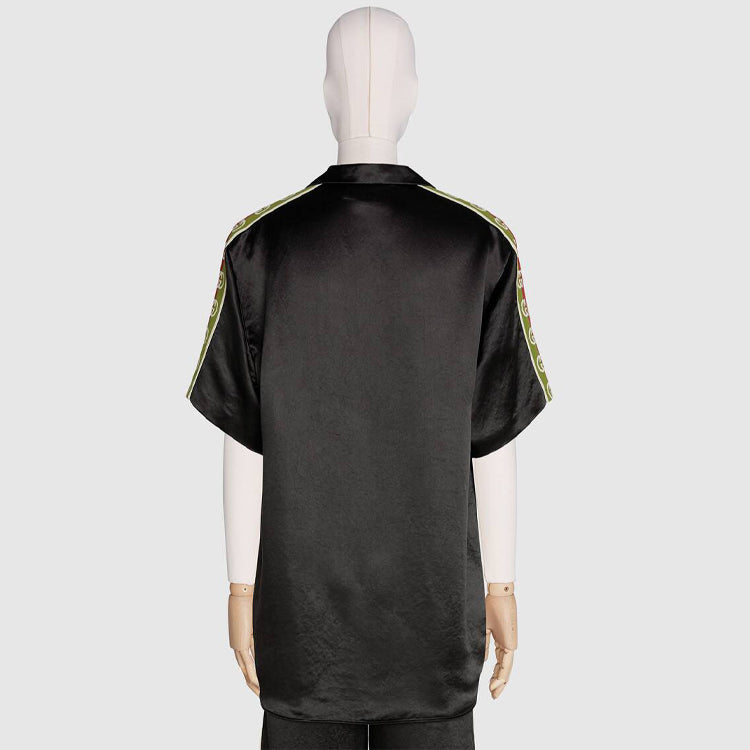 Gucci Vinegar Fiber Oversized Short-Sleeved Shirt For Men Black 619025-ZAEP5-1043