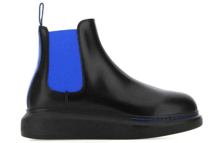 (WMNS) Alexander McQueen Hybrid Chelsea Boots 'Black Royal' 586398WHX5W1338