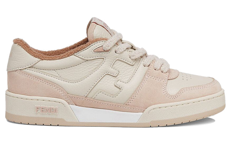 (WMNS) حذاء FENDI Match منخفض الرقبة من جلد الغزال باللون الوردي والبيج 8E8252AHH2F1FHT