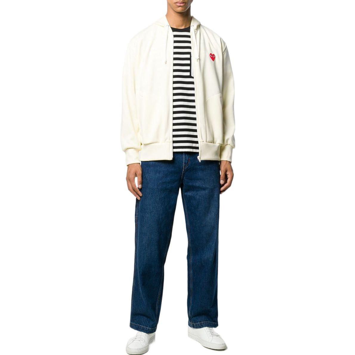 COMME des GARCONS PLAY Zip Hooded Sweatshirt 'White' P1-T172-3