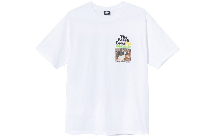 Men's Stussy The Beach Boys Band Photo Short Sleeve Unisex White 3903703