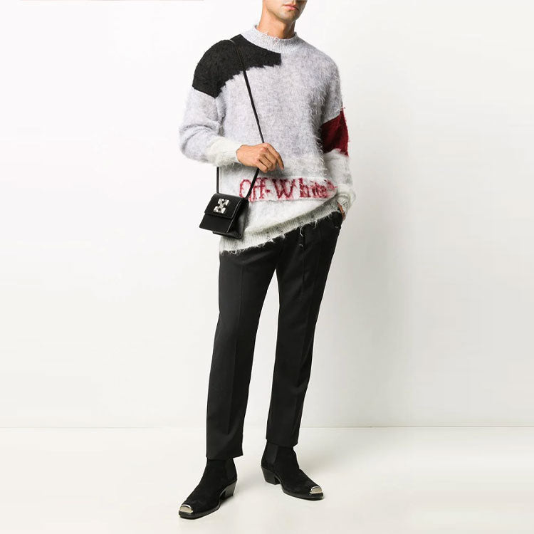 Men's Off-White Logo Colorblock Ordinary Version Gray OMHE062F20KNI0011016