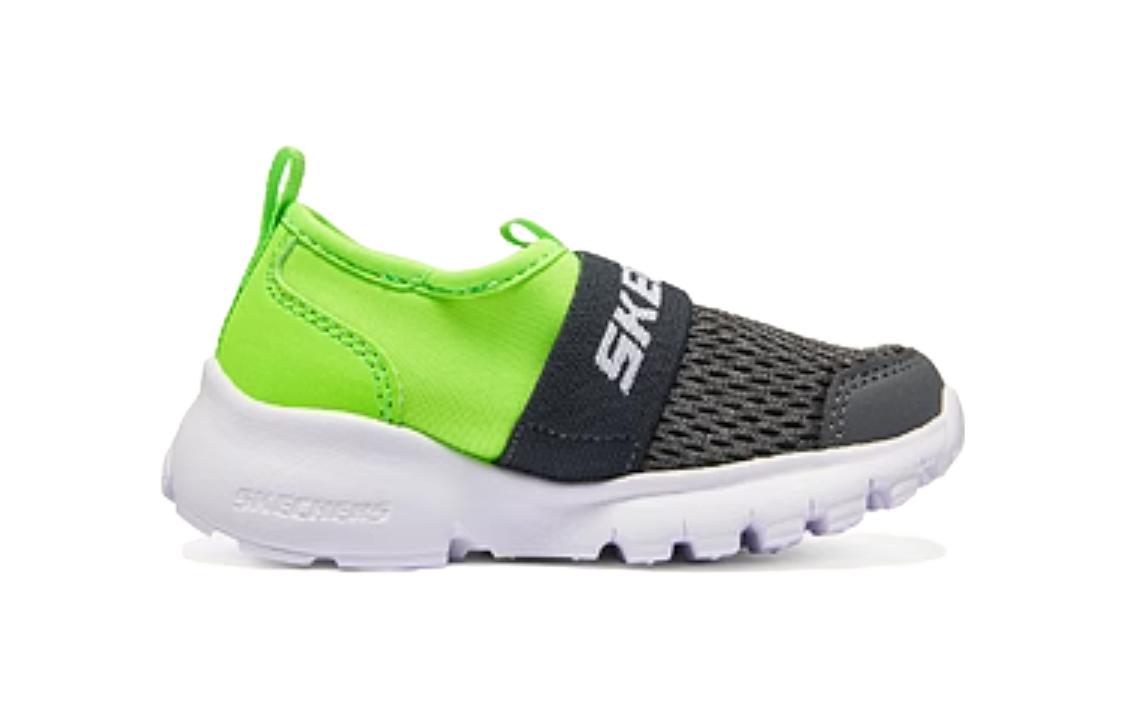 (GS) Skechers Slip-On Sport Shoes 'Black Grey Green' 405215N-CCLM