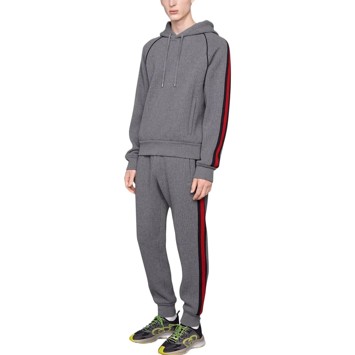 Gucci Hooded sweatshirt with Web 'Grey' 673623-XJDU4-1093