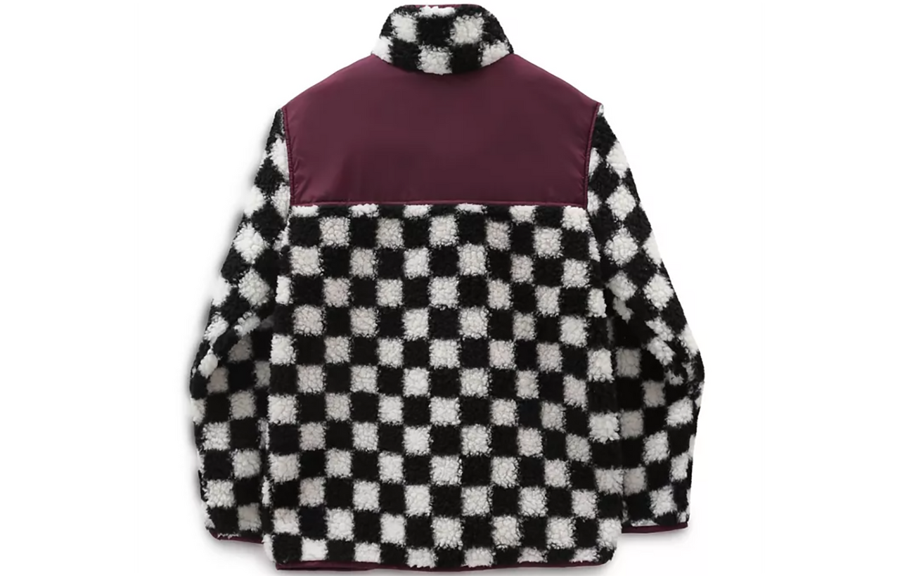 (WMNS) Vans Casual Polar Fleece Sports Jacket Black White Colorblock VN0A5LJ3705