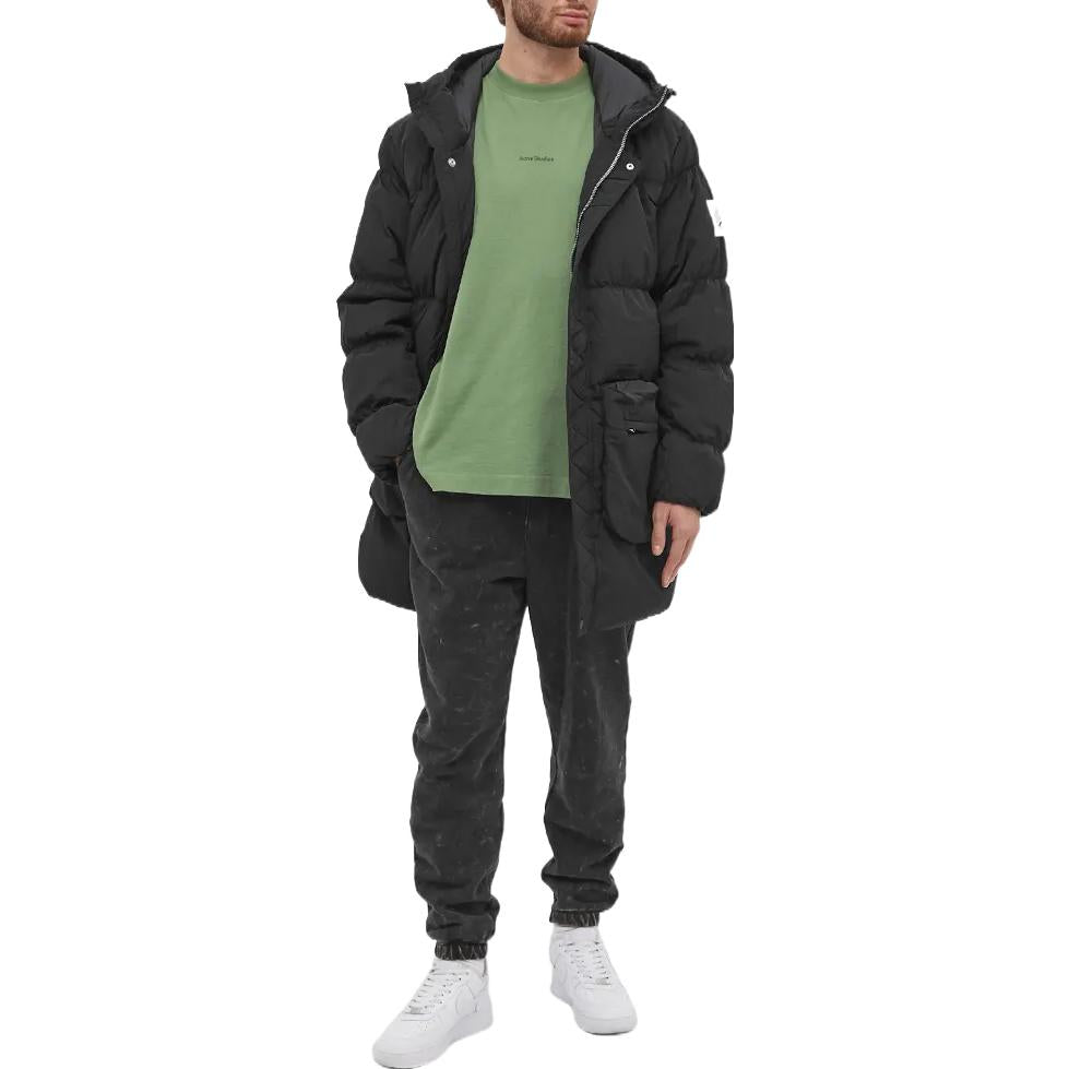 Air Jordan Solid Color logo Zipper Long Sleeves Badge Hooded Down Jacket Men's Black DQ7346-010