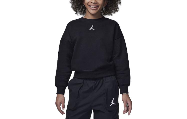 (GS) Air Jordan Jumpman Icon Play Crew Sweater 'Black' 45C387-GAY