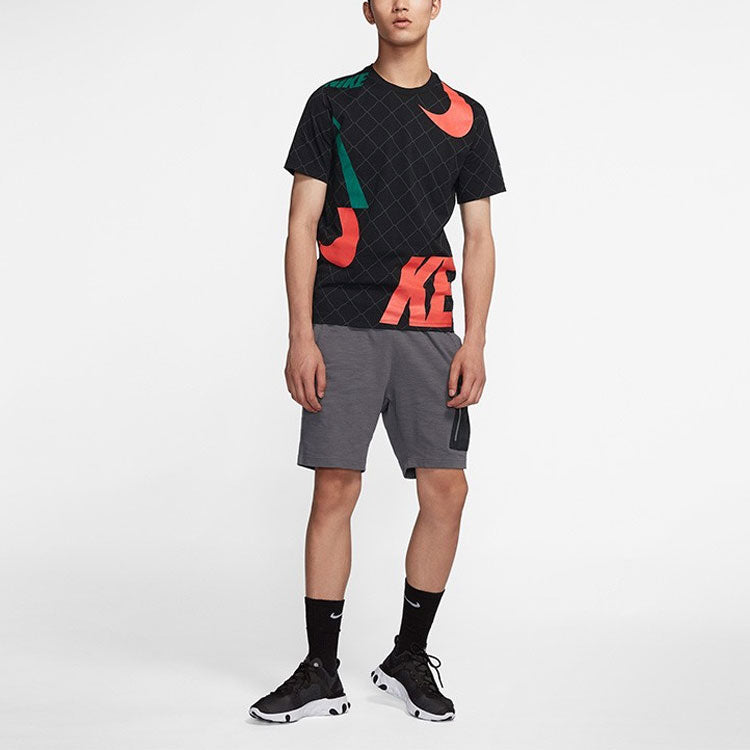 Nike MENS Sportswear Basketball Logo Print Crew-neck Short Sleeve Black CK1178-010