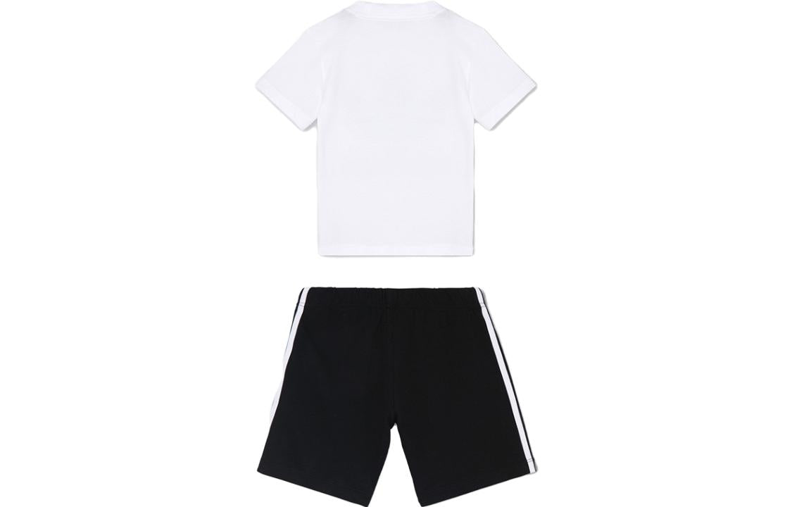 (TD) adidas Trefoil Shorts Tee Set 'White Black' FI8318