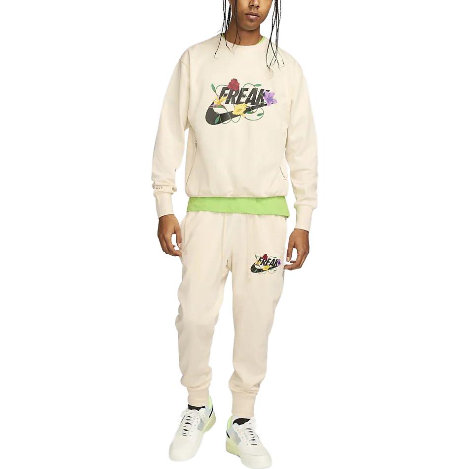 Nike Giannis Graphic Basketball Crew Long Sleeve Sweatshirt 'Beige' FJ9558-110