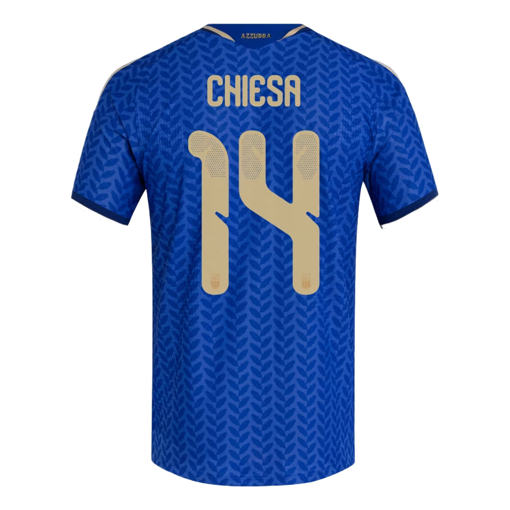adidas Italy 26 Home Chiesa Authentic Jersey Asia Sizing 'Bold Blue' KW7730