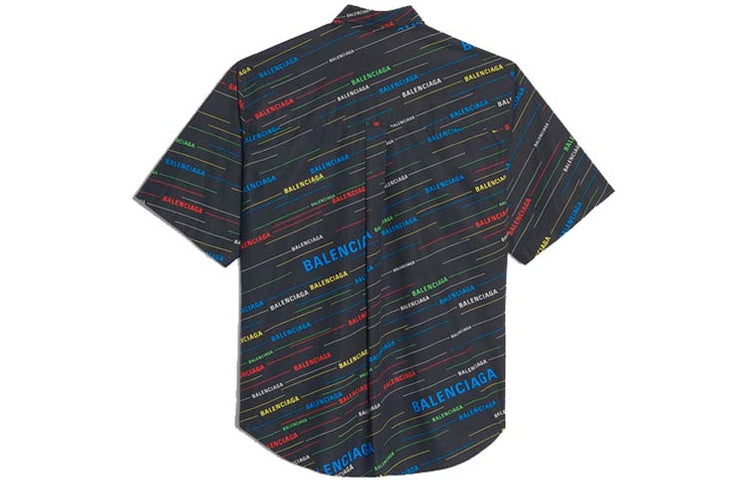 Balenciaga Logo Print Short Sleeve Shirt 'Black' 556869TDL542771