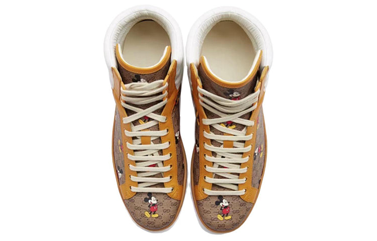 Gucci X Disney Mickey Mouse GG Sneakers 'Brown Yellow' 603698-HWU70-8485