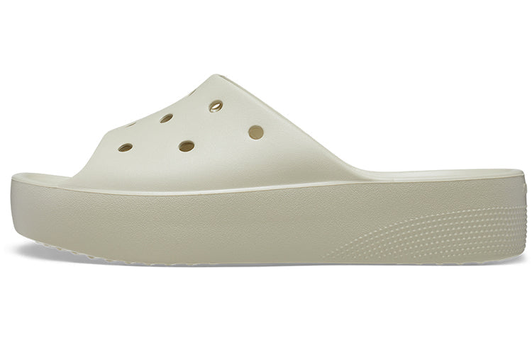 (WMNS) Crocs Classic Platform Slide 'Bone' 208180-2Y2