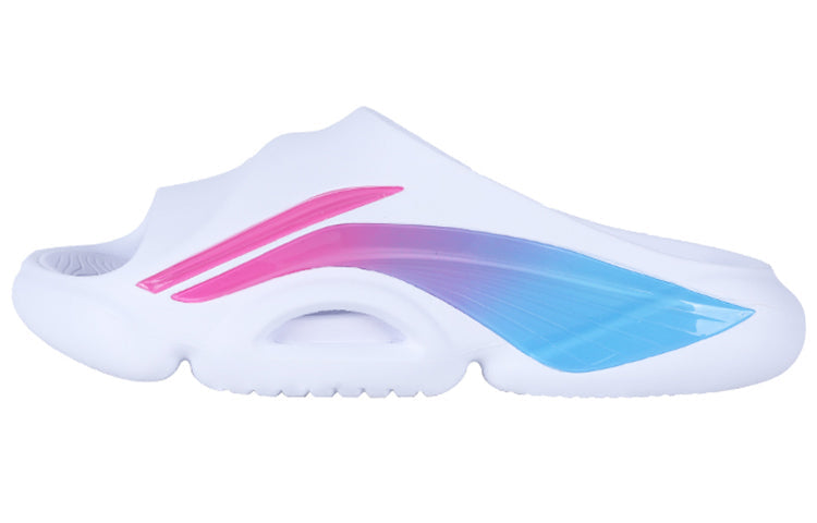 (WMNS) Li-Ning 8 PE Courtside Sport Slides 'White Blue' ABTS010-1