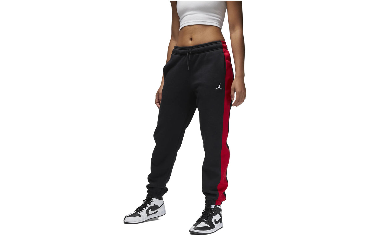 (WMNS) Air Jordan Brooklyn Sweatpants 'Black Red White' FB5171-010
