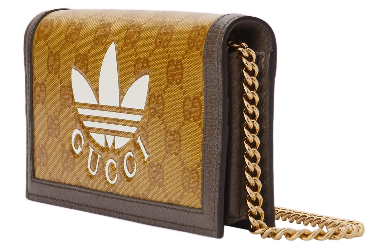(WMNS) Gucci x adidas SS22 Chain Logo Crossbody Bag 'Yellow Brown' 621892-UVSCG-7267