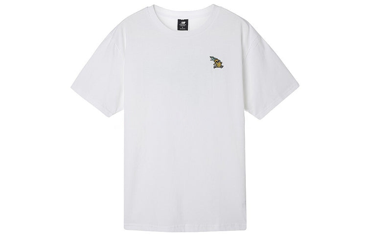 New Balance Back Alphabet Printing Short Sleeve Couple Style White AMT01549-WT