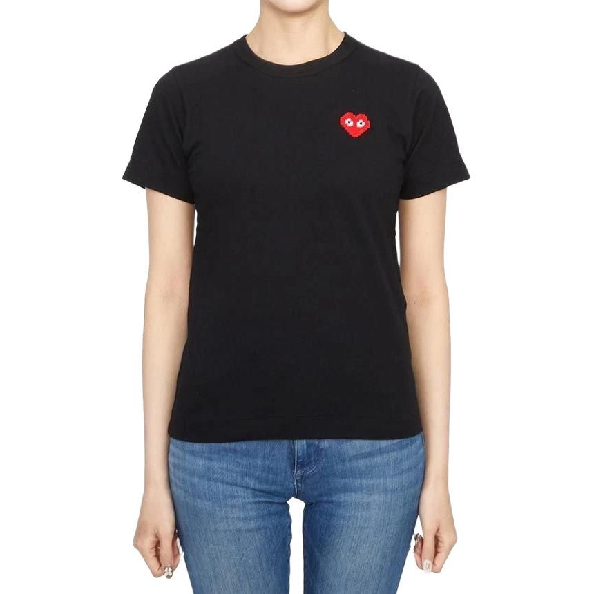 (WMNS) COMME des GARCONS PLAY FW25 x Invader Heart T-Shirt 'Black' AZ-T321-051-1