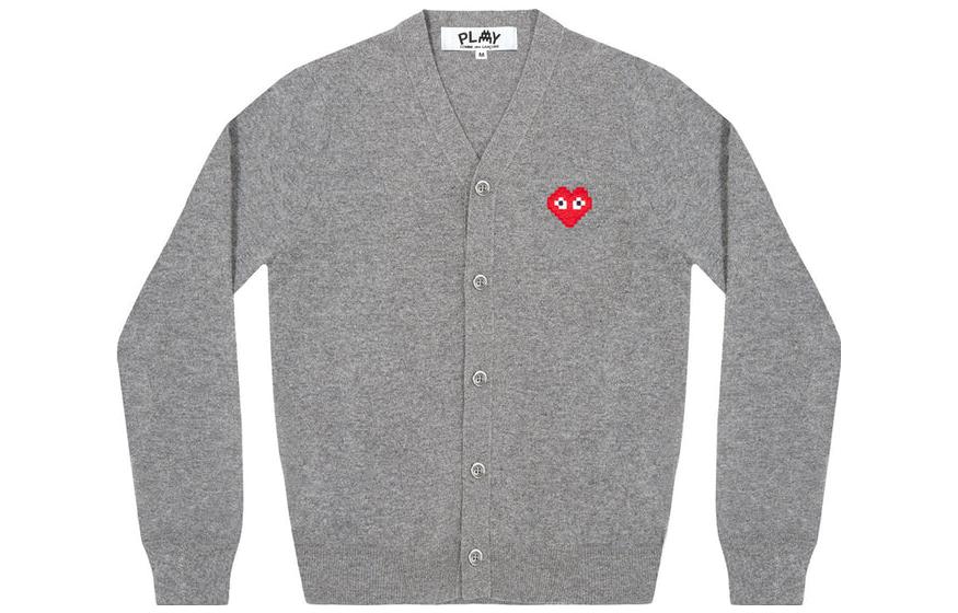 COMME des GARCONS PLAY x سترة Invader "رمادي" AZ-N084-051-2