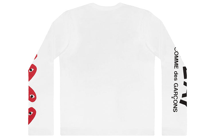 COMME des GARCONS PLAY Long Sleeve Printed Logos T-shirt 61 'White' AZ-T262-051